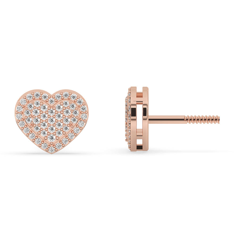 Heart Shaped Diamond Earrings