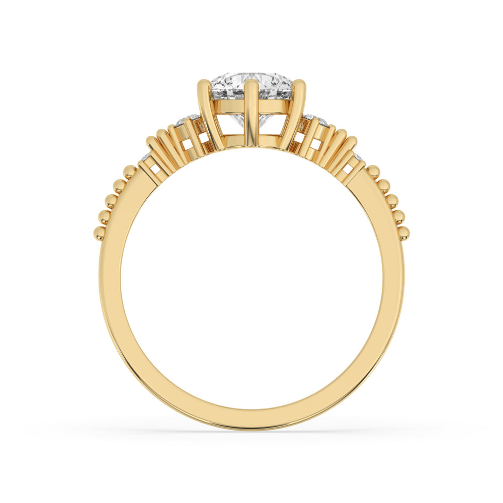 Round Cut Muse Engagement Ring In Yellow Gold