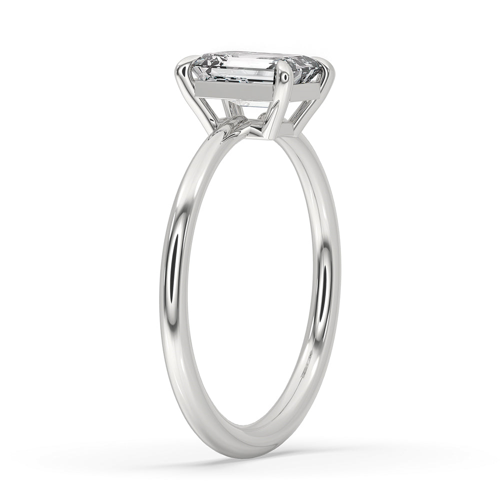 Emerald Cut Diamond Solitaire Engagement Ring