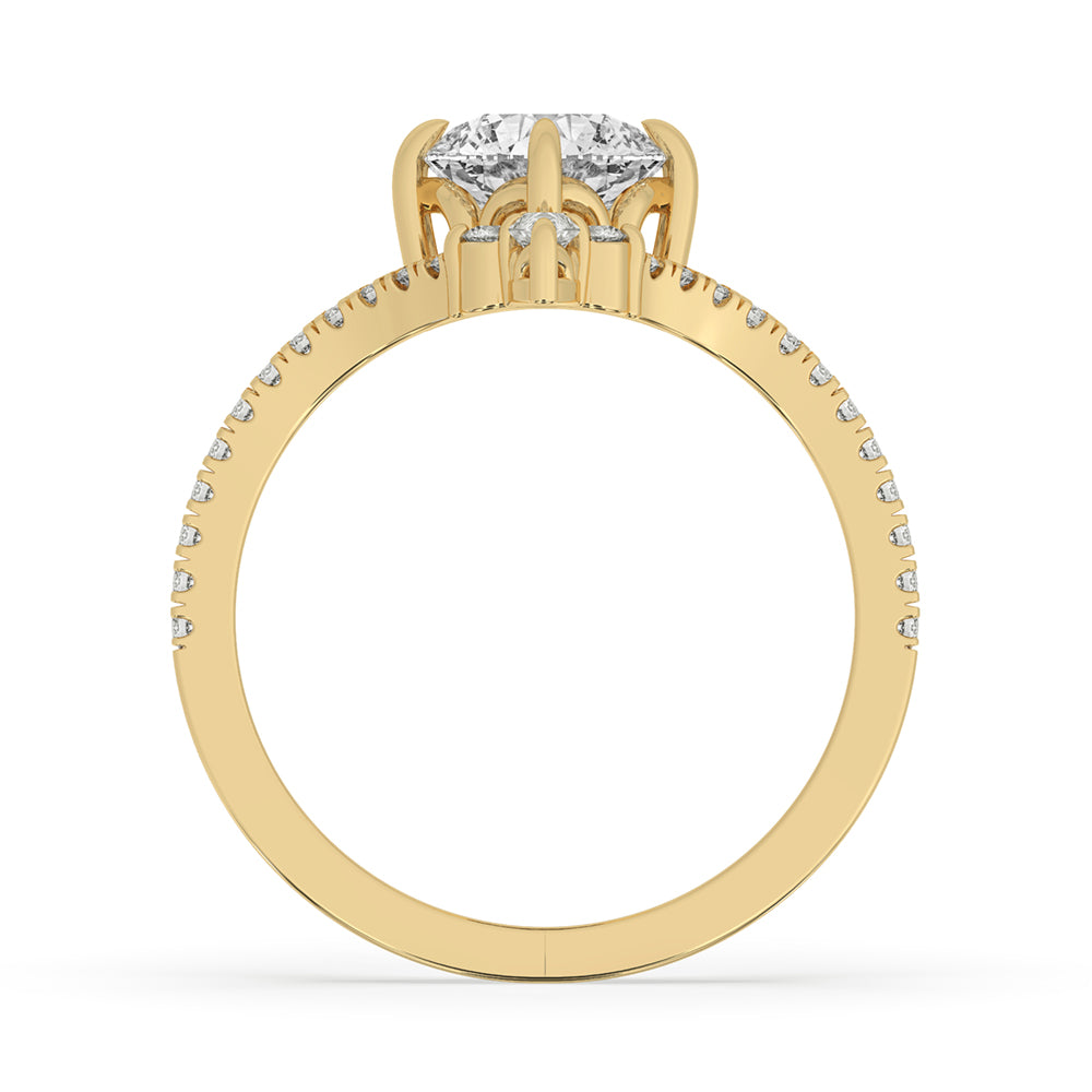 Classic Designer Engagement Ring In Yellow Gold