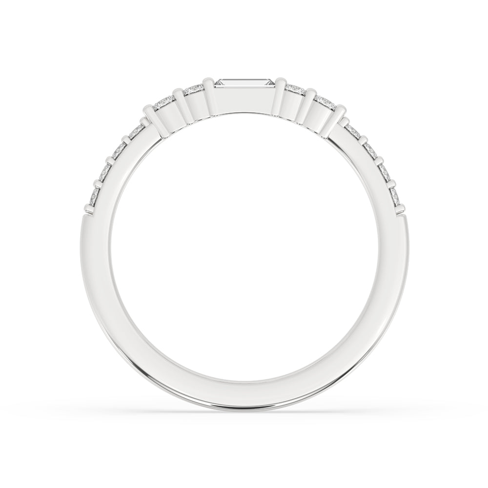 Classic Half Eternity Wedding Ring In White Gold