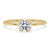 Round solitaire engagement ring with a classic triple prong ring setting and Lab Grown Diamond.