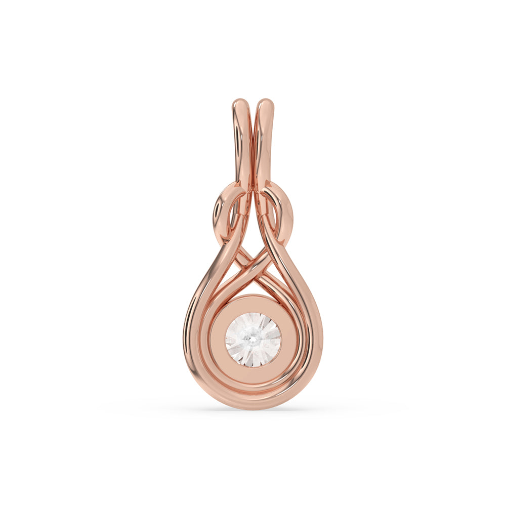 Round Diamond Pendant - Rose Gold