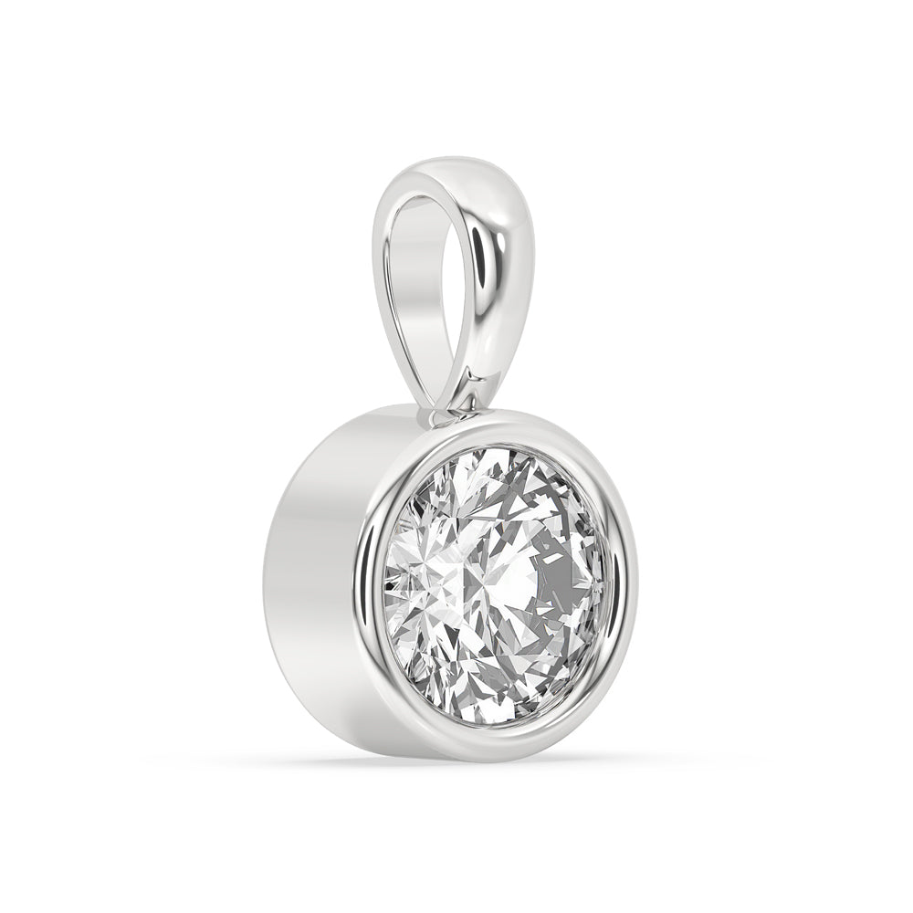 Bezel Set Diamond Pendant - Round Cut Diamond