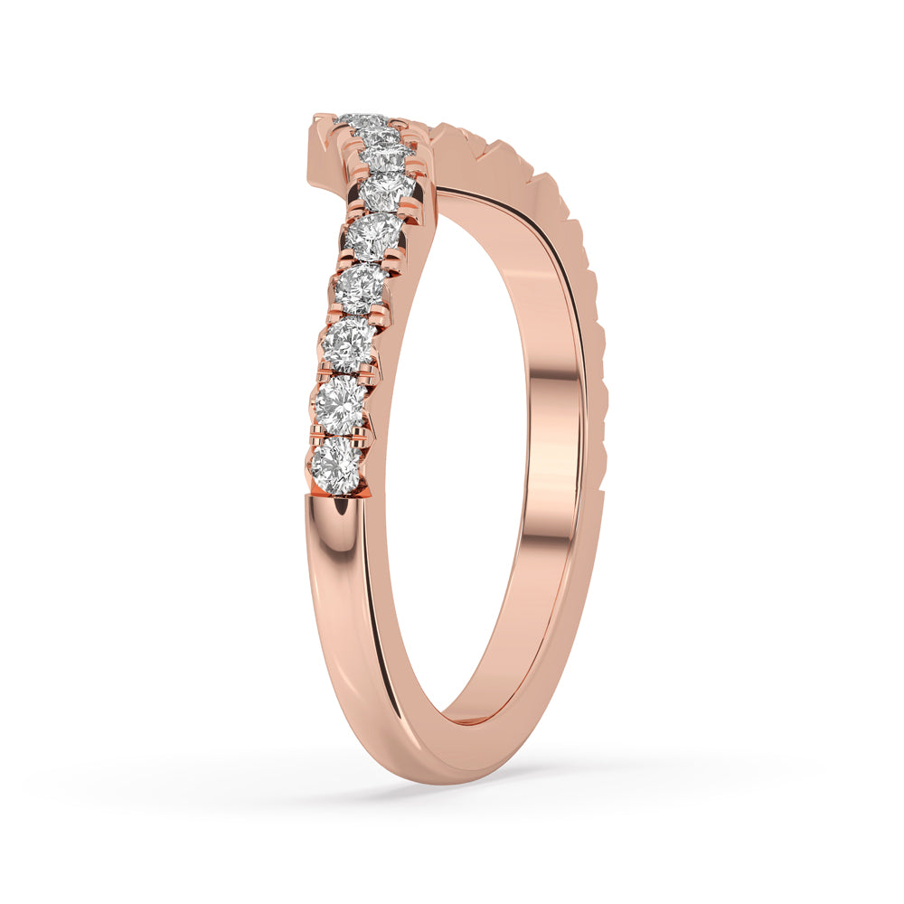 V Shaped Diamond Wedding Band