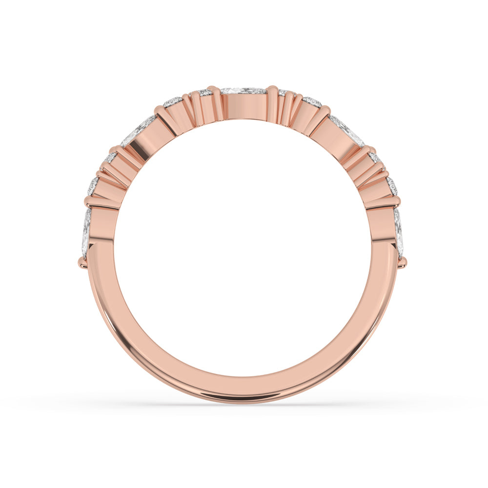 Marquise Diamond Wedding Band In Rose Gold