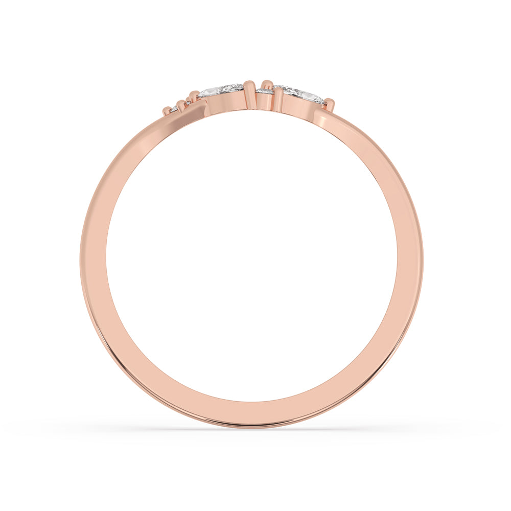 Rose Gold V-shaped Wedding Band