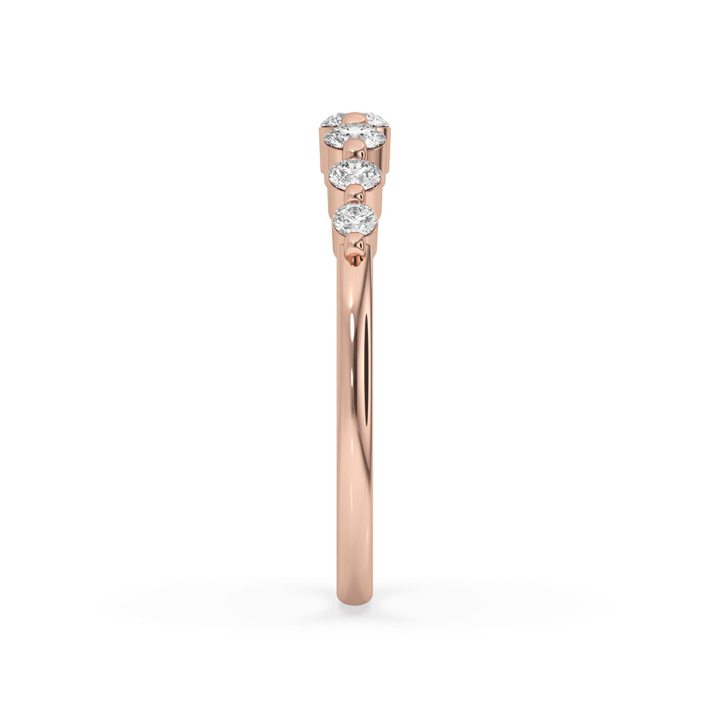 Floating Bubble Diamond Wedding Band In Rose Gold