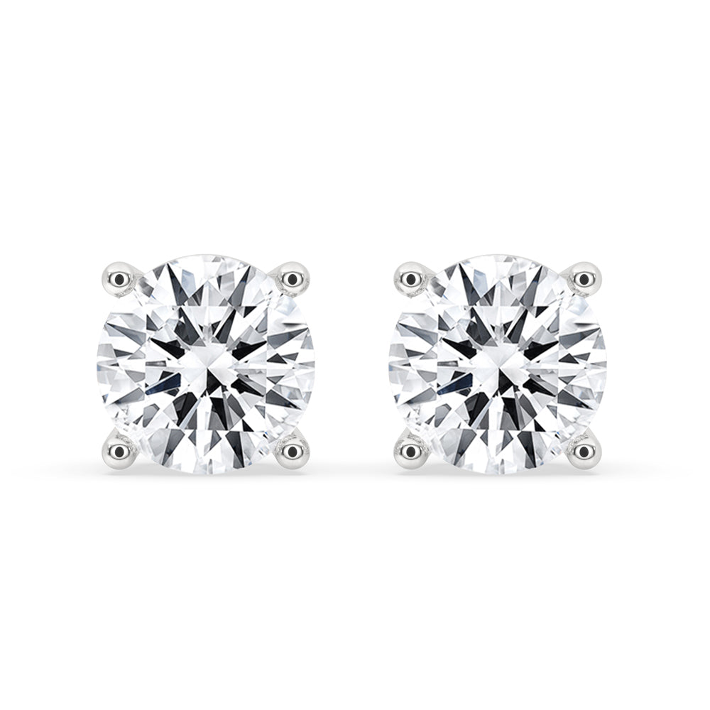 White Gold Diamond Stud Earrings for Women