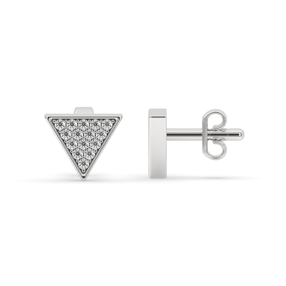 Triangle Earrings in White Gold