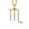 Letter M Pendant In Yellow Gold