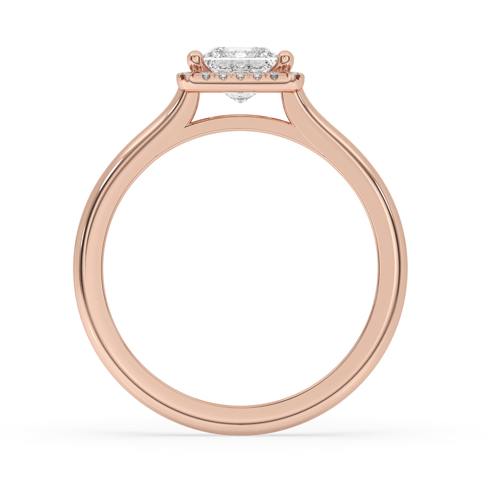 Rose Gold Princess Cut Engagement Ring