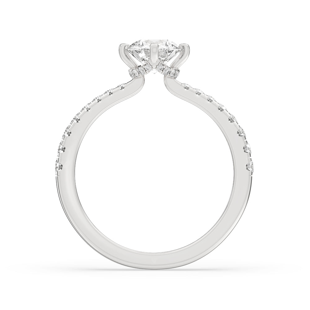 Pave Hidden Halo Engagement Ring