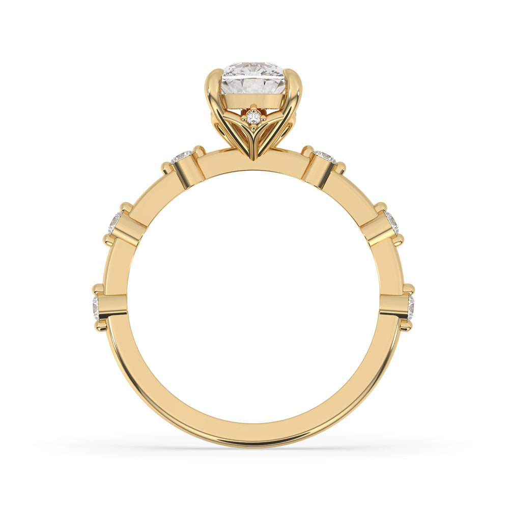 Yellow Gold Pave Engagement Ring