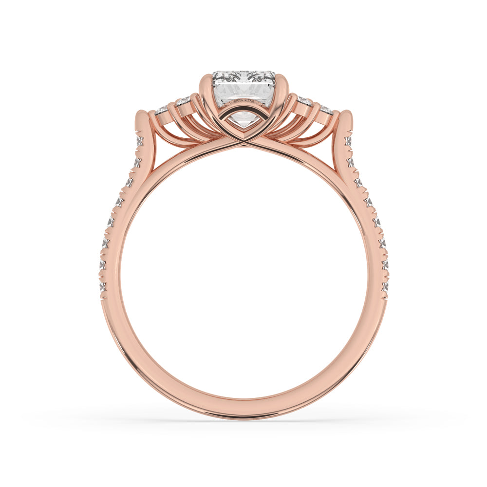 Emerald Cut Engagement Ring in Rose Gold