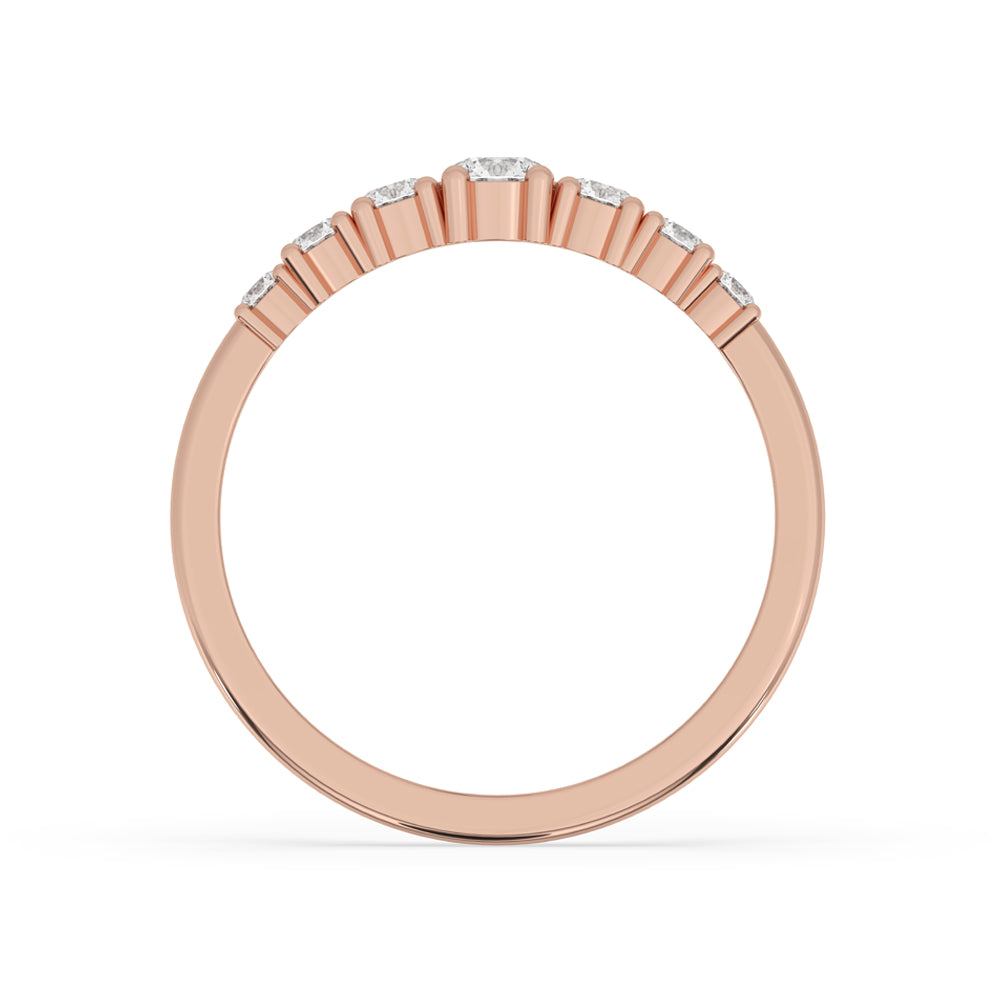 Seven Stone Wedding Band In Rose Gold