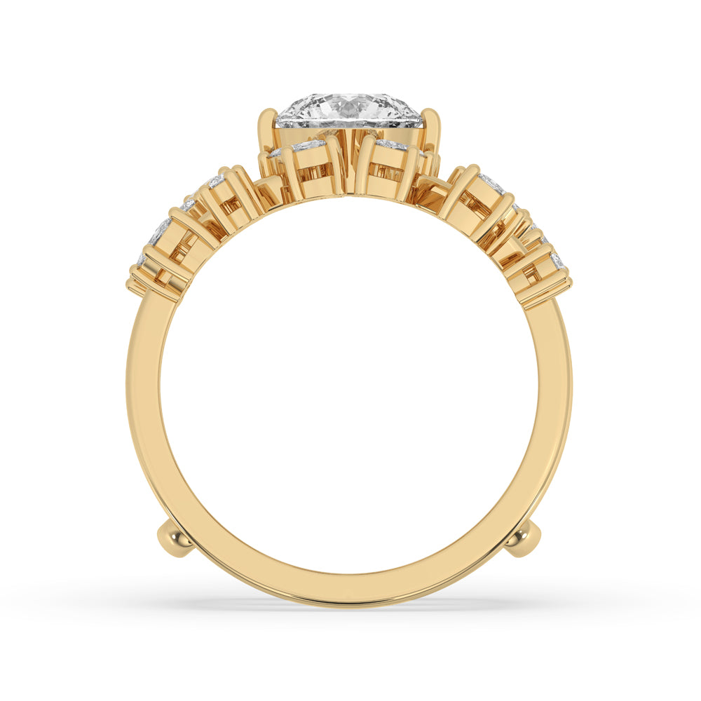 Stunning round cut diamond set in a 4 prong ring, showcasing a perfect balance of elegance and durability.
