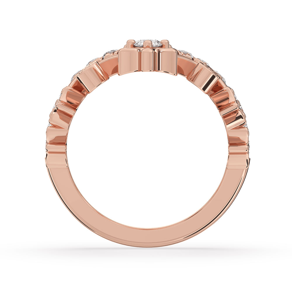 Royal Crown Wedding Band In Rose Gold