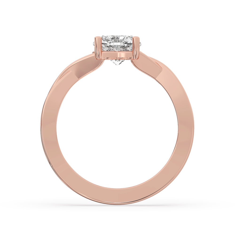 Twisted Shank Engagement Ring In Rose Gold