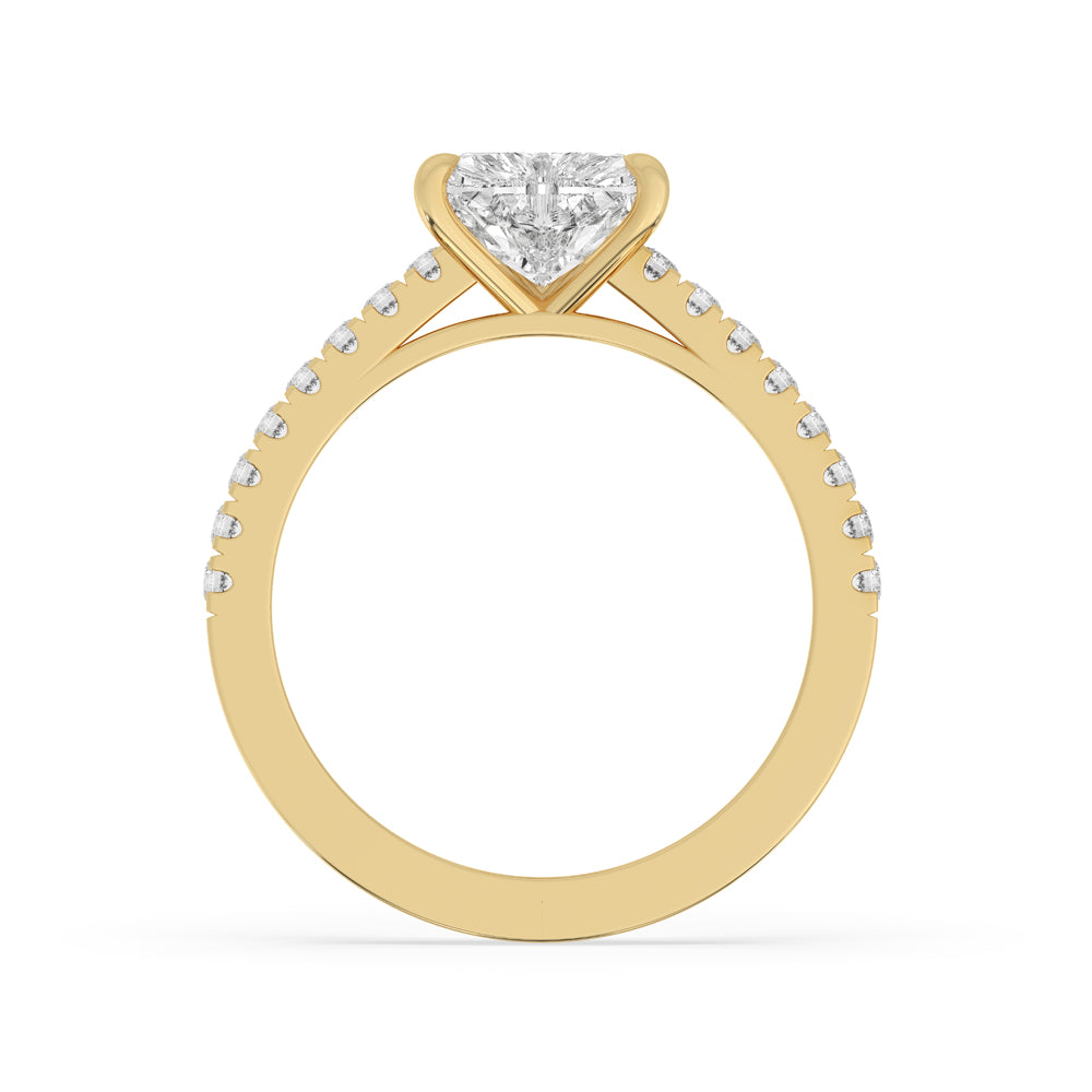 Cathedral Setting Engagement Ring With Heart shape Diamond