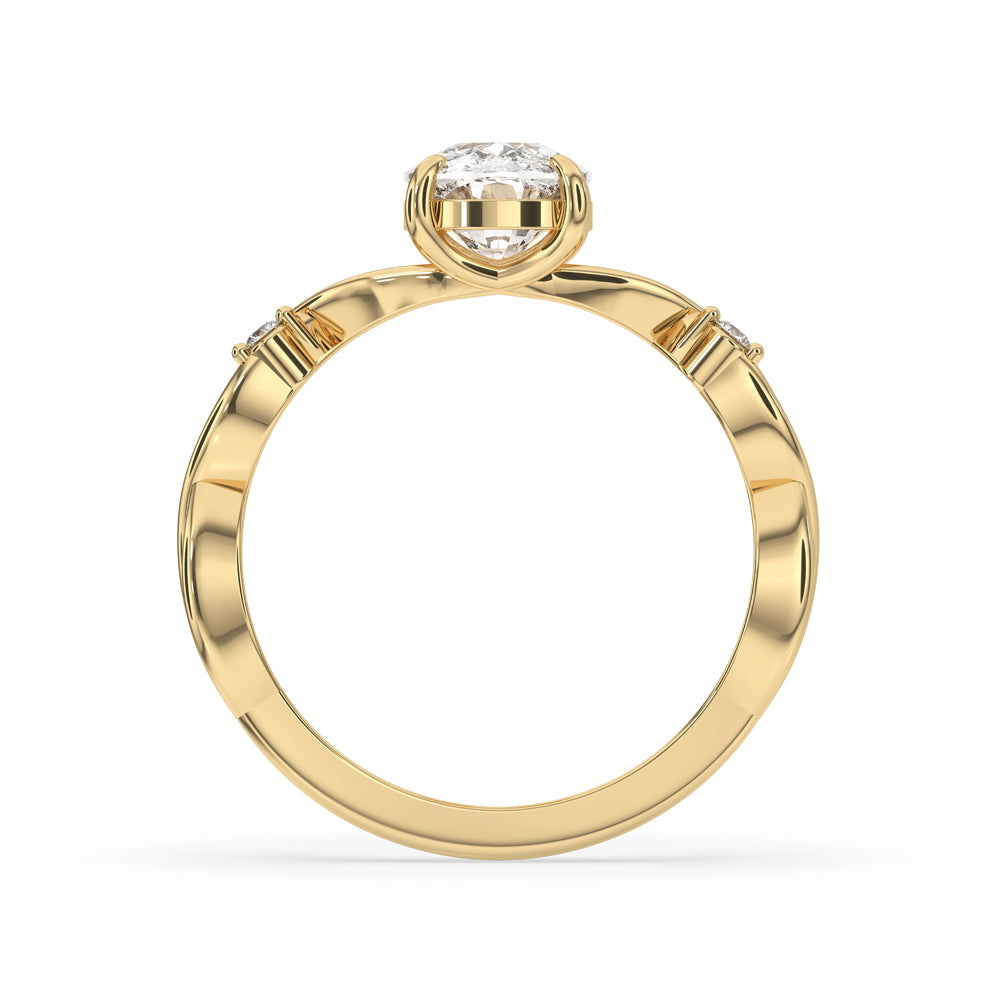 Twisted Engagement Ring In Yellow Gold