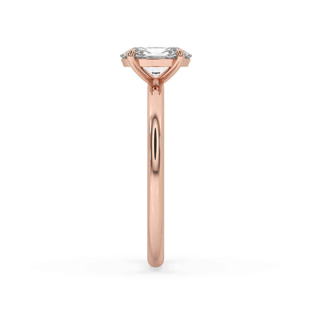 2 Carat Oval Solitaire Engagement Ring In Rose Gold