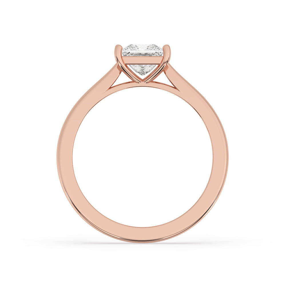 Rose Gold Tapered Shank Engagement Ring