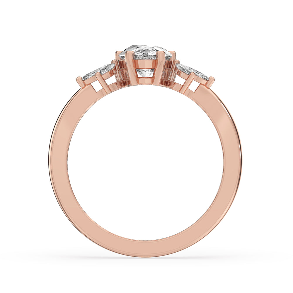 Tapered Shank Ring In Rose Gold