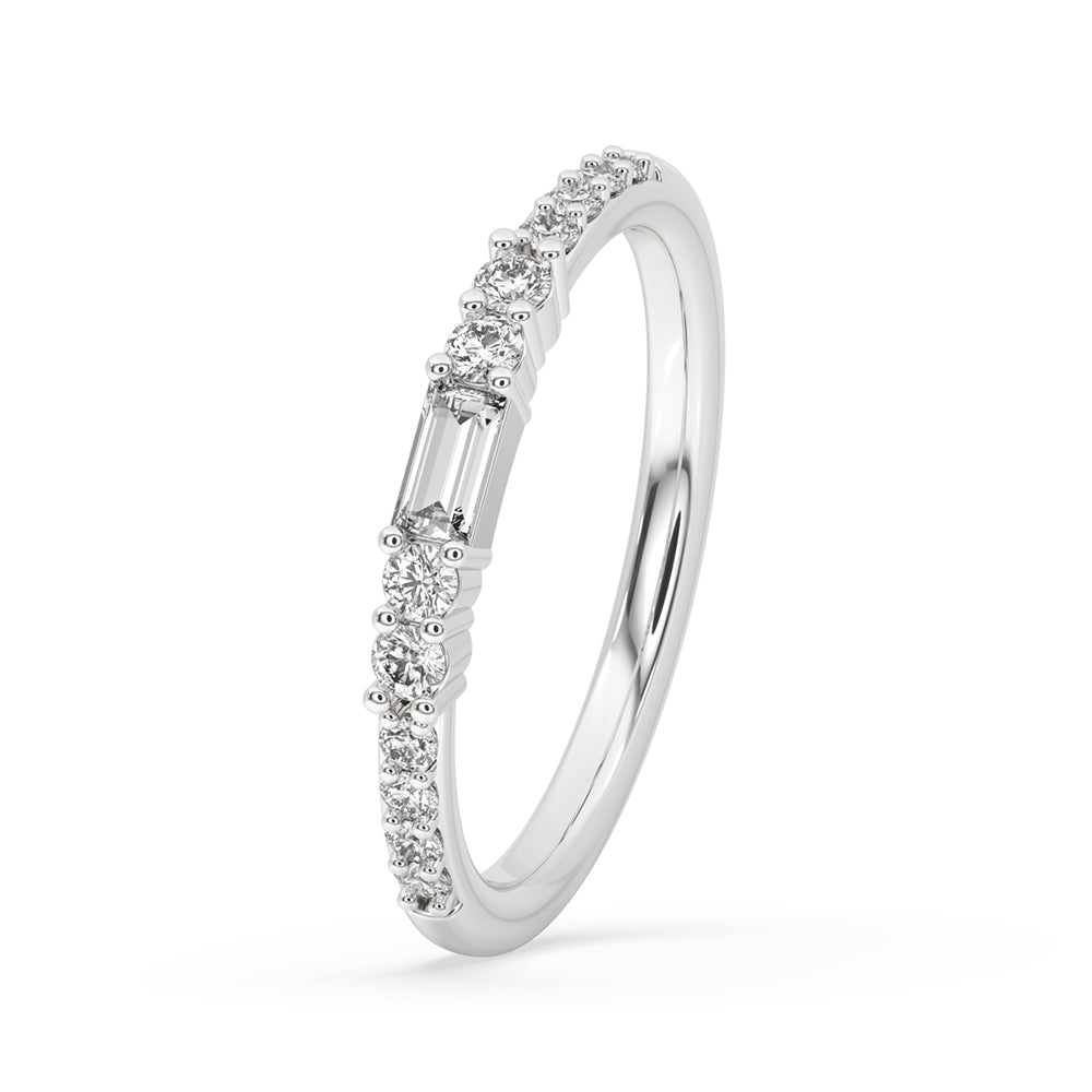 Classic Half Eternity Wedding Ring In White Gold