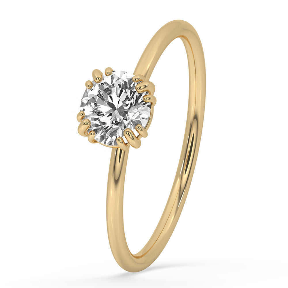 Solitaire Engagement Ring with Triple Prongs