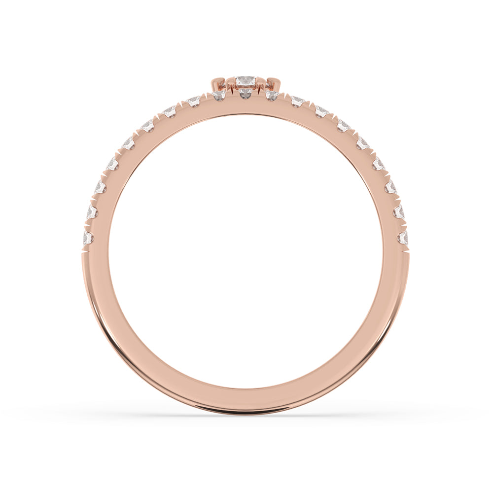 Rose gold diamond ring crafted as a handmade ring with carat diamonds for a classic and elegant look.