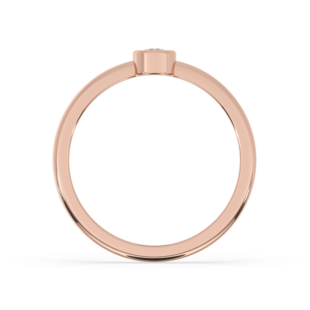 Bezel ring with Lab Grown Diamond in a classic rose gold diamond ring design, perfect for everyday elegance.