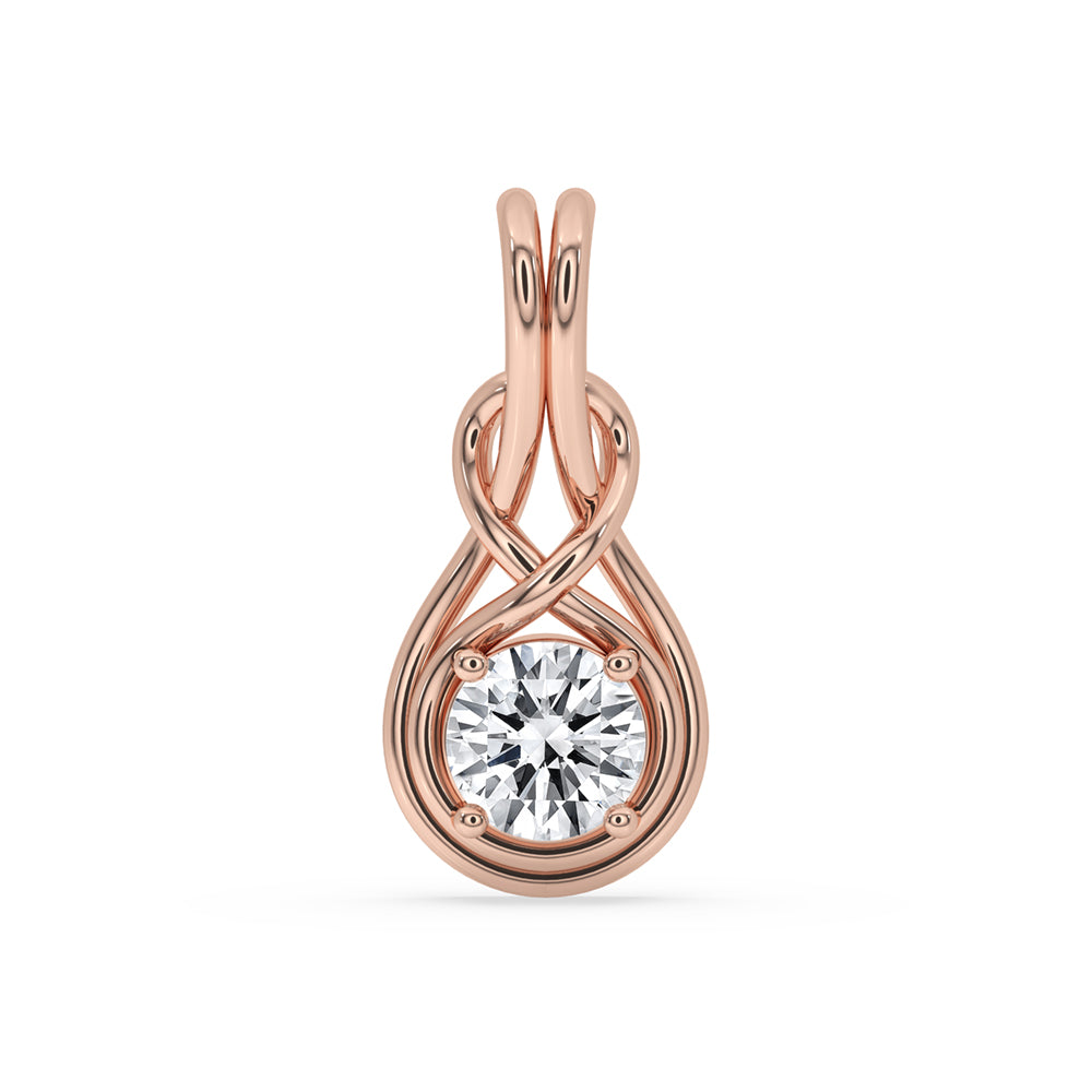 Round Diamond Pendant - Rose Gold