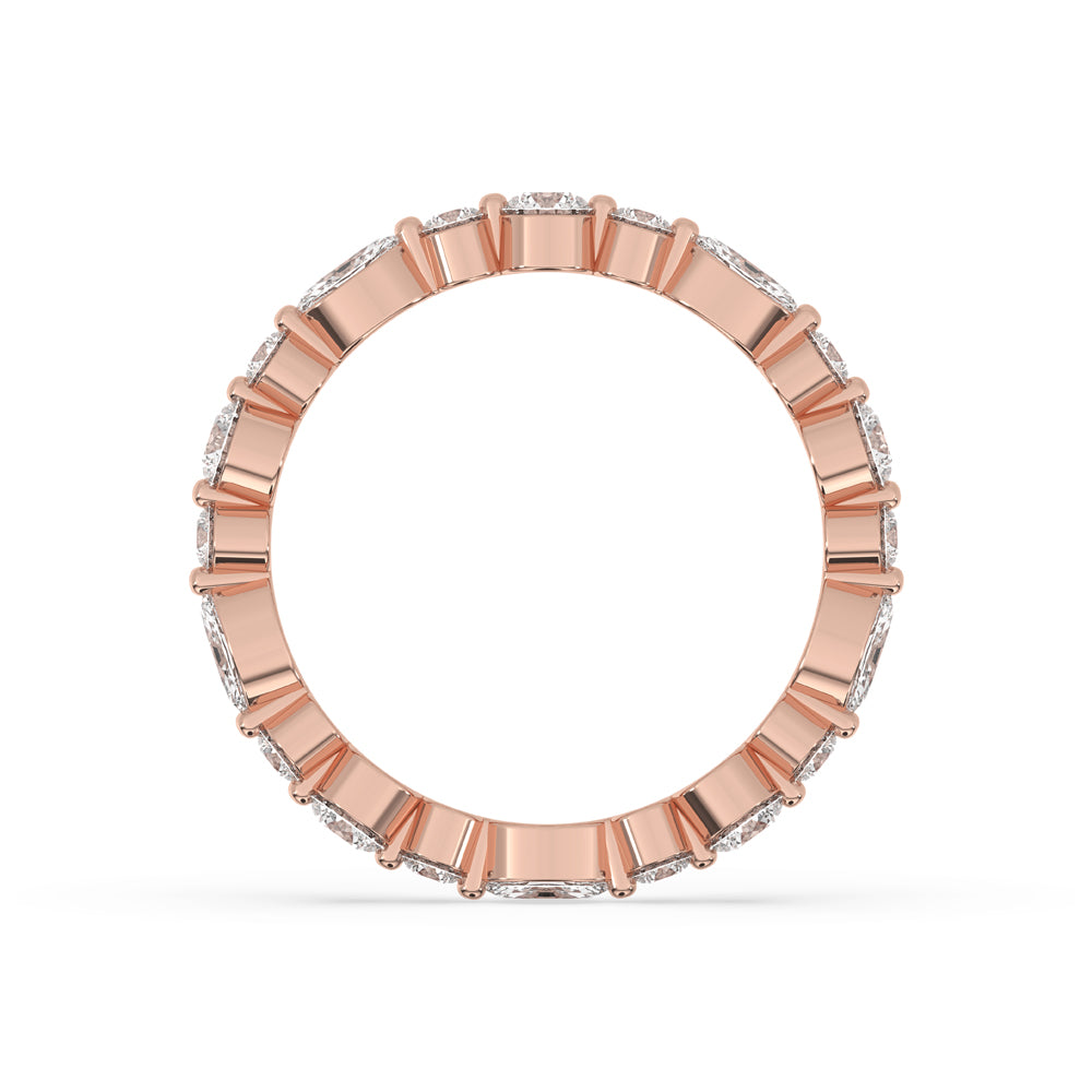 Rose gold diamond band showcasing sparkling lab grown diamonds.