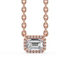 Emerald Cut Diamond Pendant – Halo Style