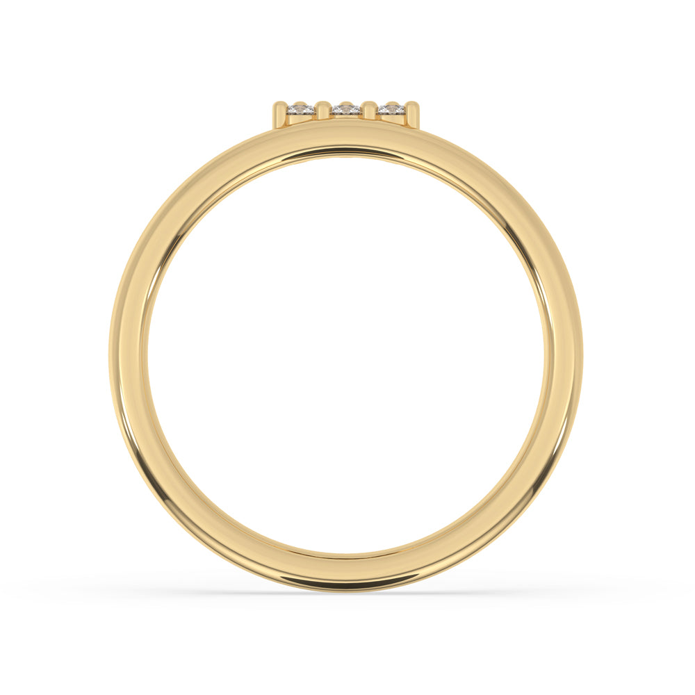 Yellow gold wedding band featuring a sleek and modern look.