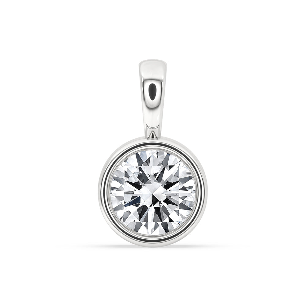 Bezel Set Diamond Pendant - Round Cut Diamond