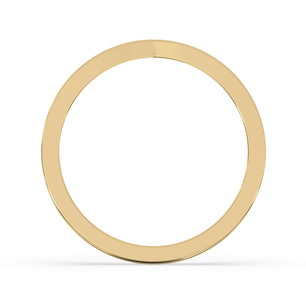 Beautiful yellow gold wedding band with a warm tone and sleek finish.
