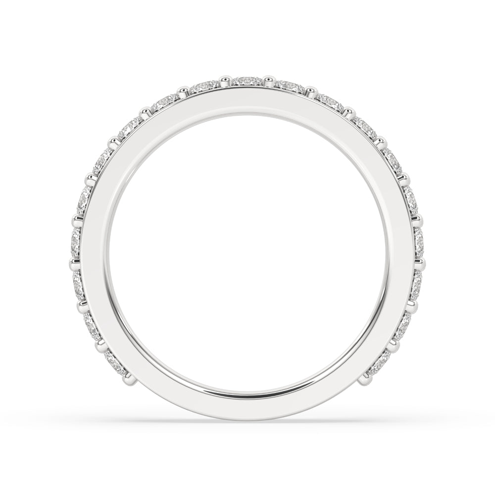 Half eternity diamond band featuring sparkling lab-grown diamonds.
