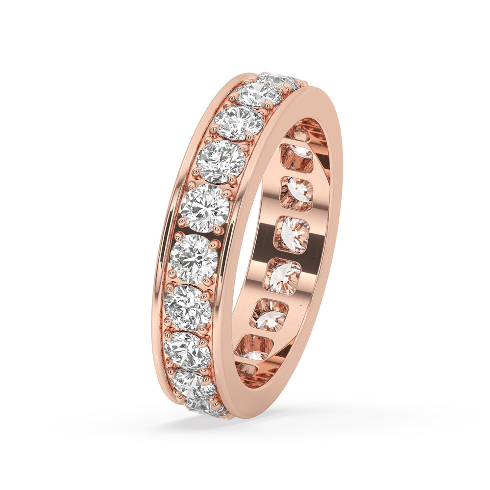 Channel Set Wedding Band In Rose Gold