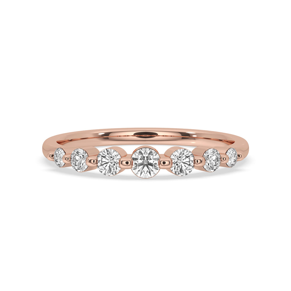 Floating Bubble Diamond Wedding Band In Rose Gold