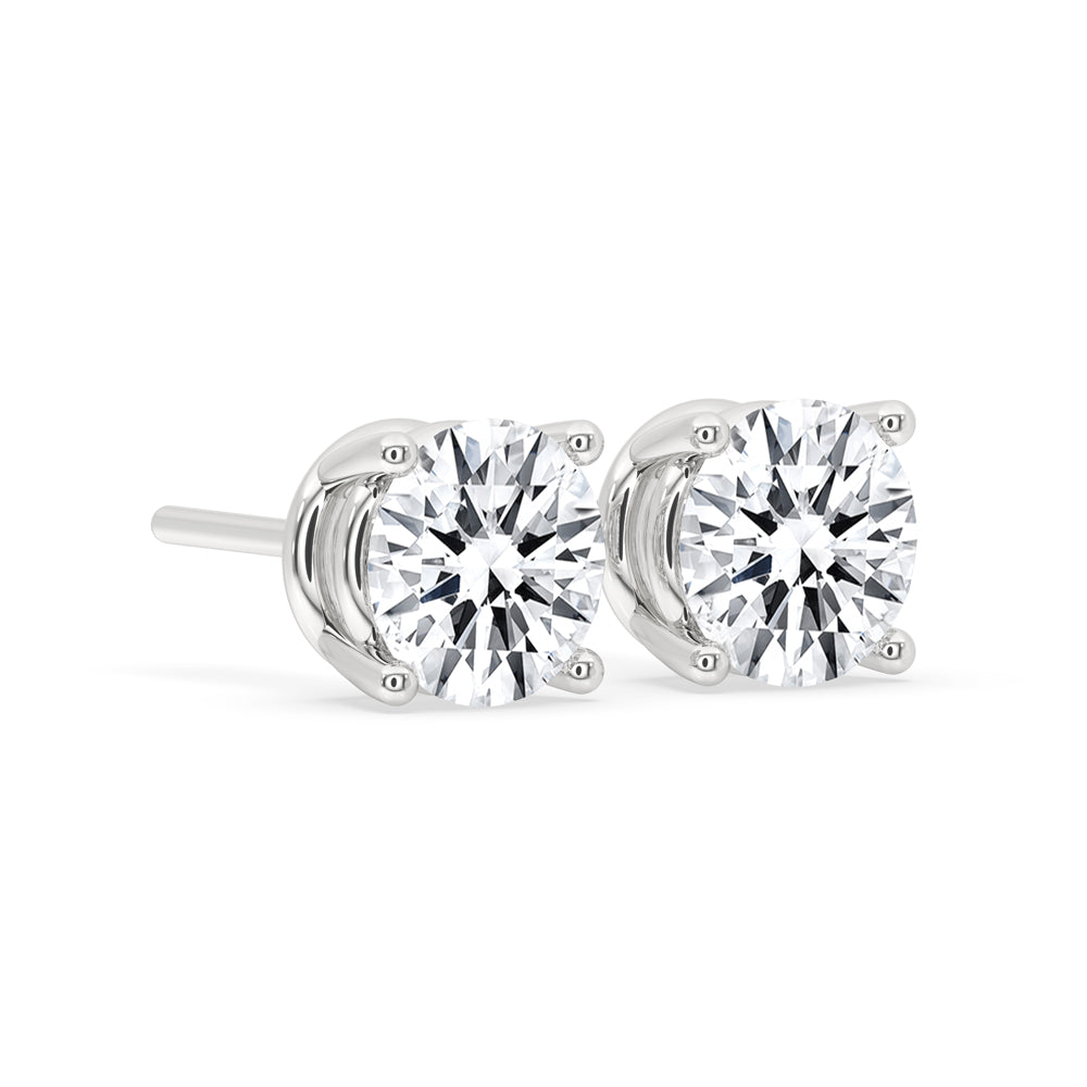 White Gold Diamond Stud Earrings for Women