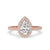 Pear Cut Halo Engagement Ring With Three Sided Pave