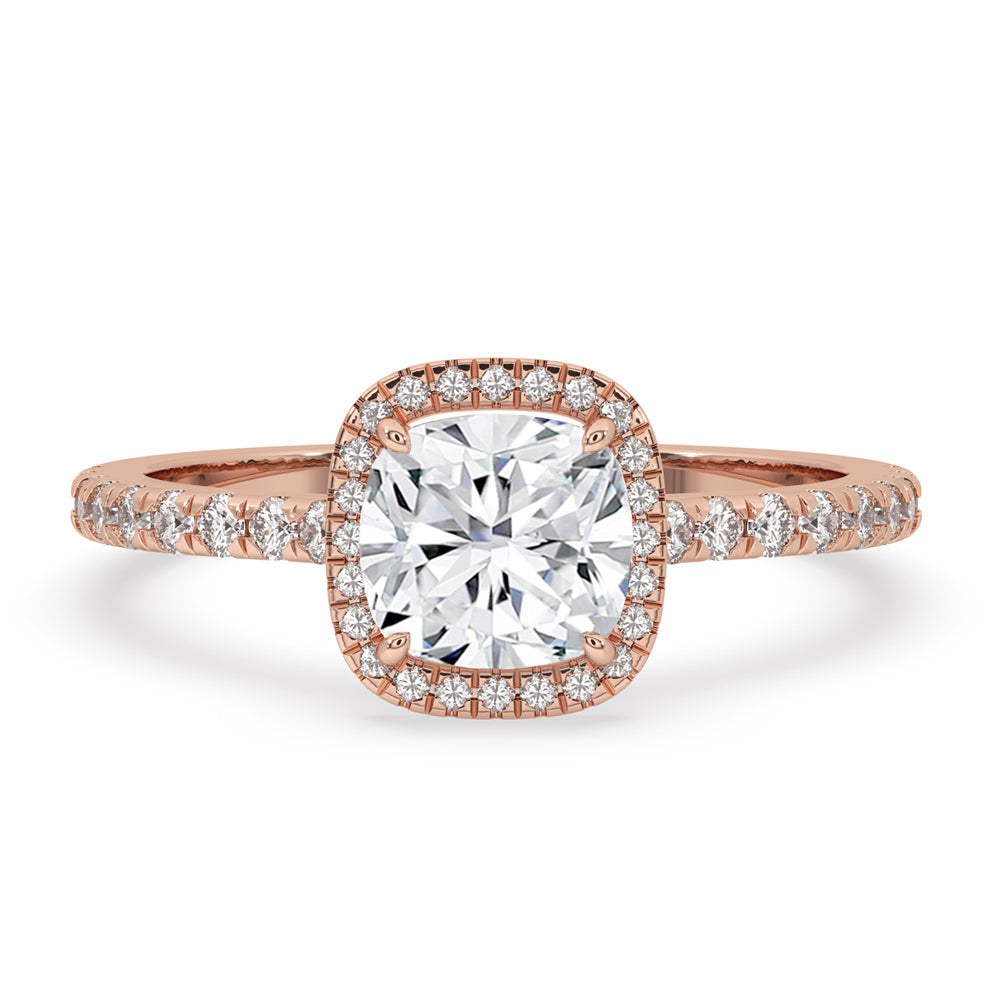 Cushion Cut Halo Engagement Rings