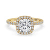 Halo Pave Engagement Ring In Yellow Gold