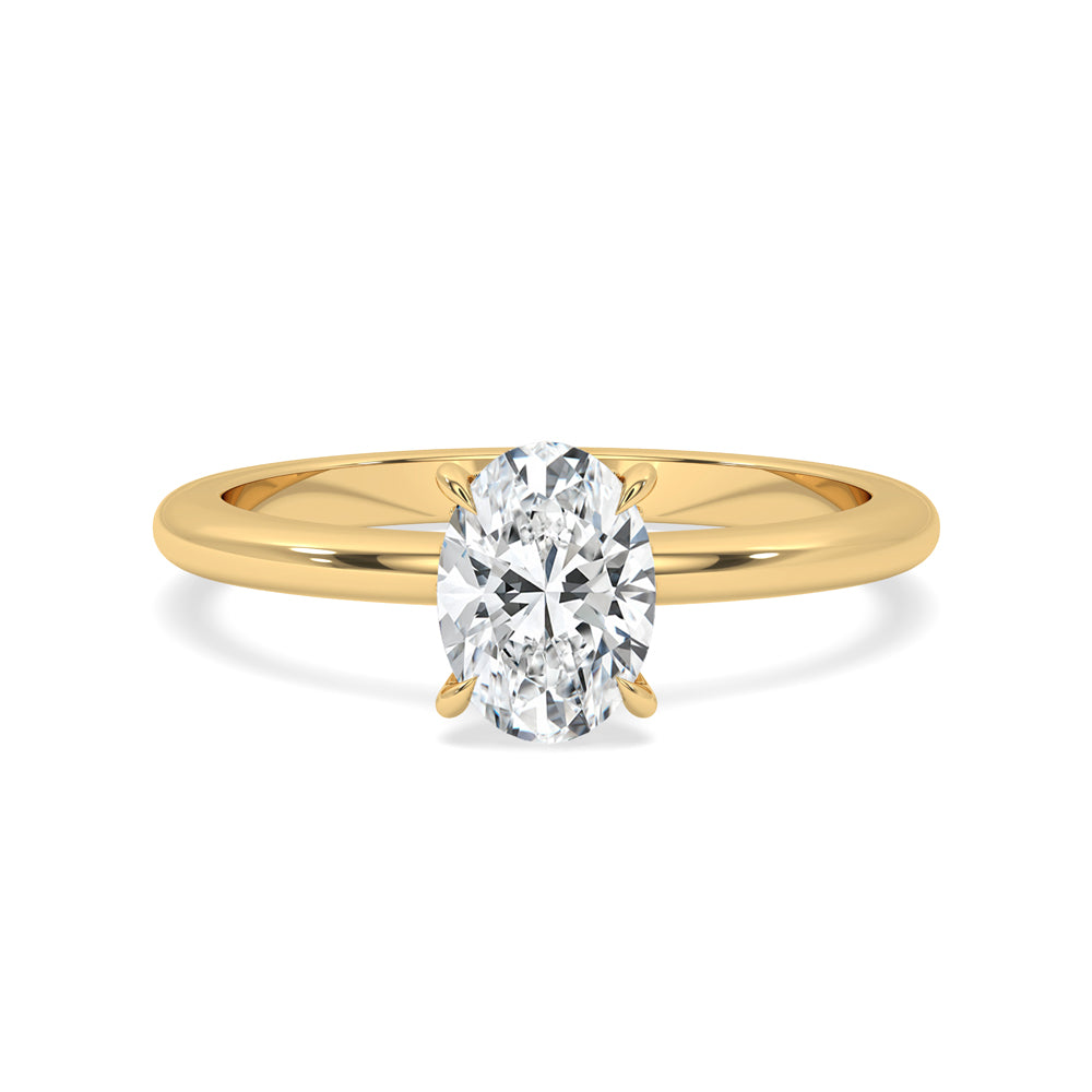 Lab Created Diamond Oval Solitaire Engagement Ring