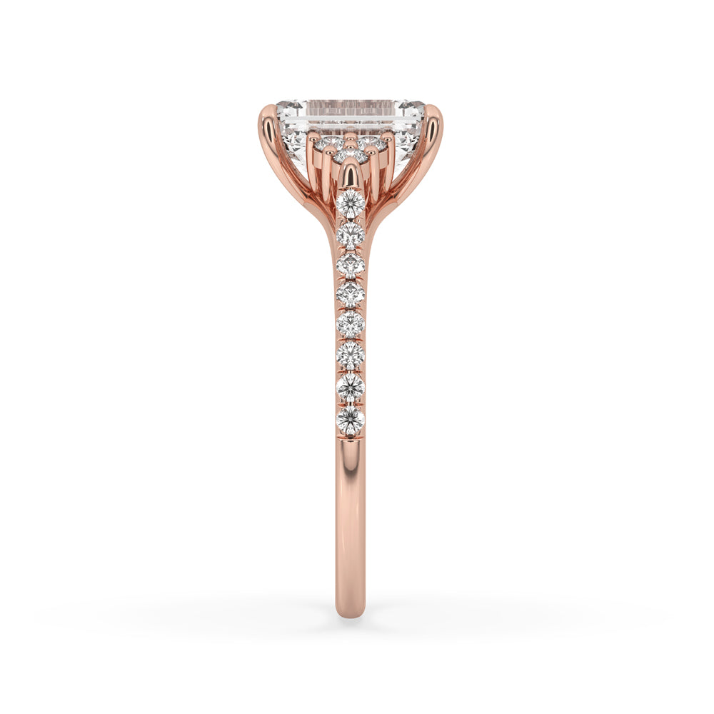 Emerald Cut Engagement Ring in Rose Gold