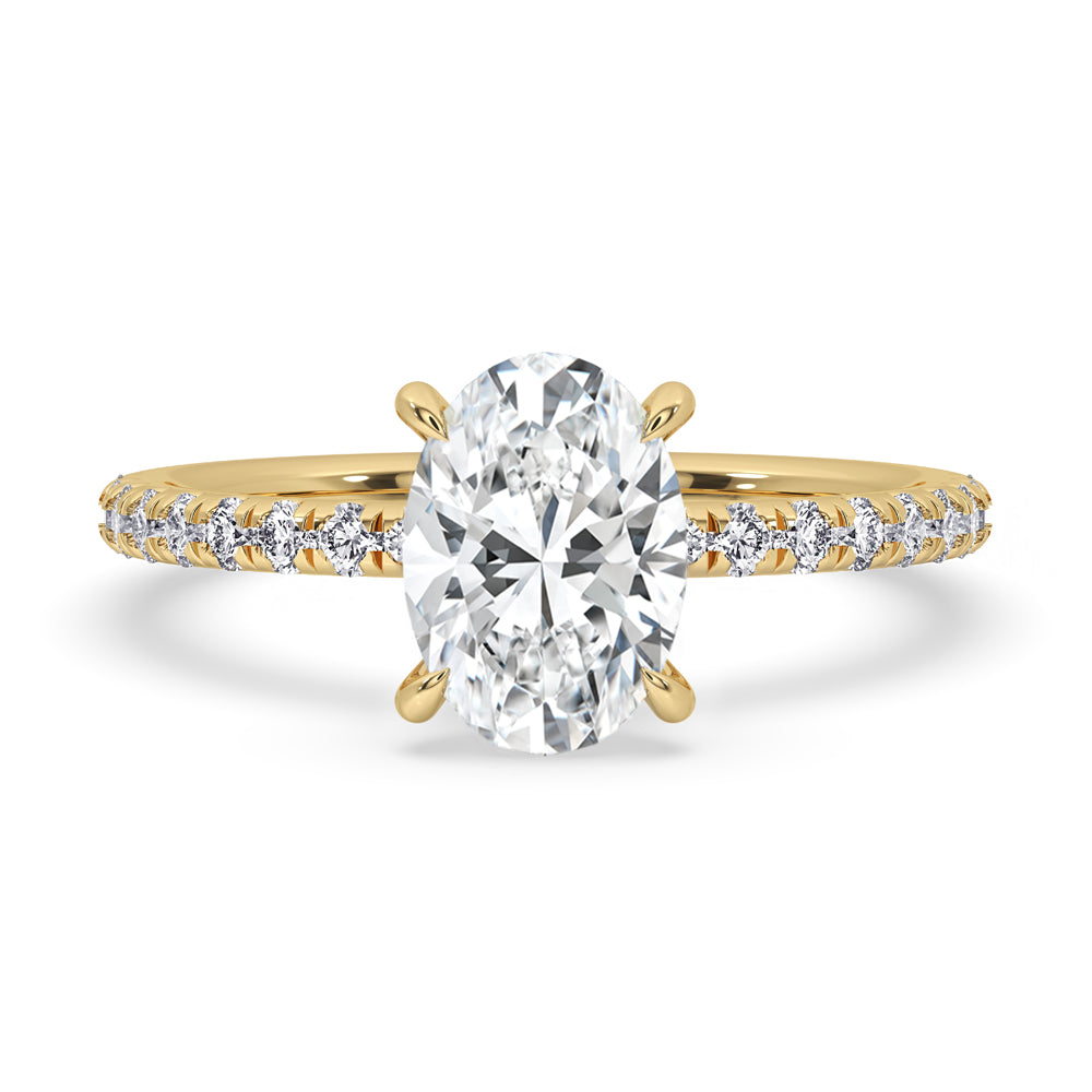 Oval Pave Diamond Engagement Ring