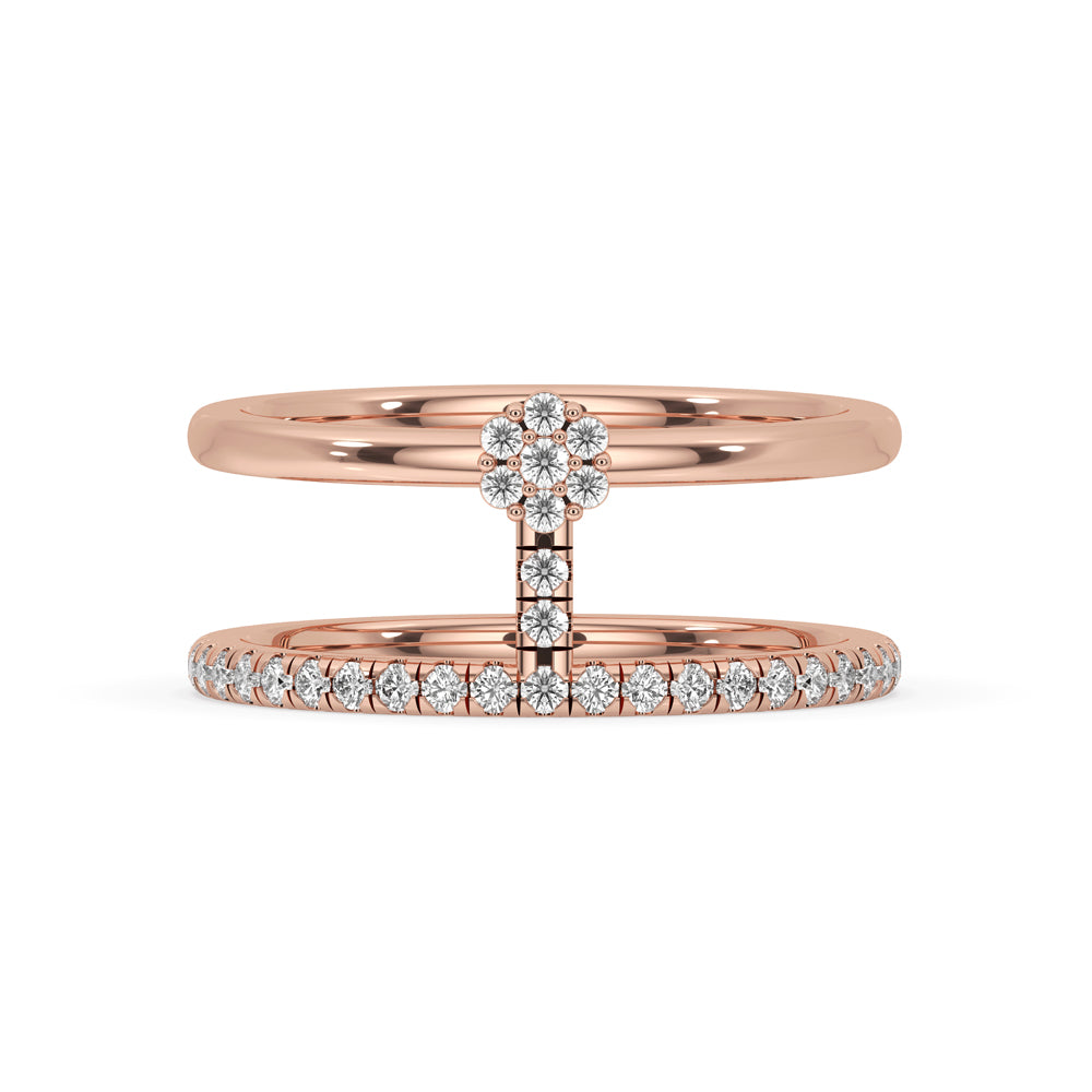 Two Layer Diamond Wedding Band