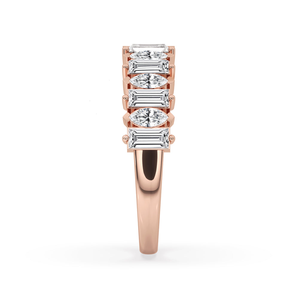 Marquise and Baguette Diamond Half Eternity Band